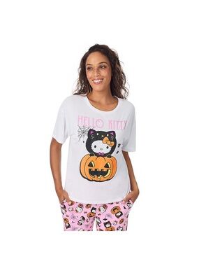 Hello Kitty White Tee with Pink Graphic